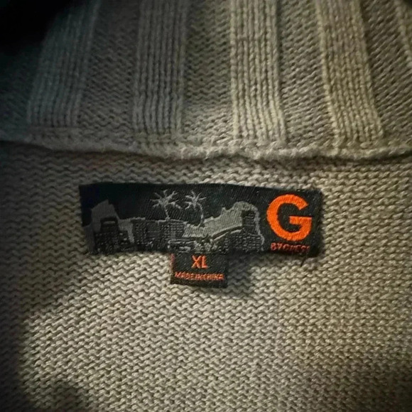 VTG Guess Textured Knit Button Zip Up Sweater Jacket XL Y2K Preppy Fall Neutral - Picture 12 of 12